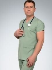 Formed Likralı Kumaş Erkek Mint Yeşili Doktor Hemşire Forması