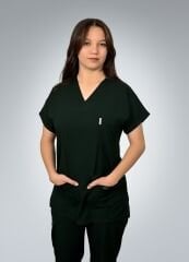 Formed Likralı Kumaş Kadın Kök Yeşili Doktor Hemşire Forması