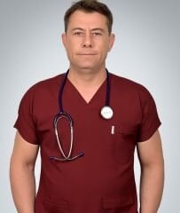 Formed Likralı Kumaş Erkek Bordo Doktor Hemşire Forması