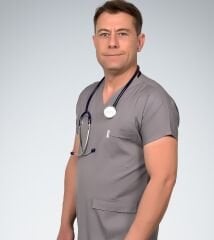 Formed Likralı Kumaş Erkek Gri Doktor Hemşire Forması