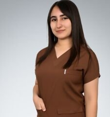 Formed Likralı Kumaş Kadın Kahverengi Doktor Hemşire Forması