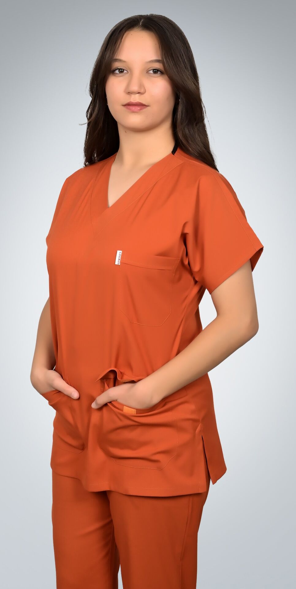 Formed Likralı Kumaş Unisex Kremit  Doktor Hemşire Forması