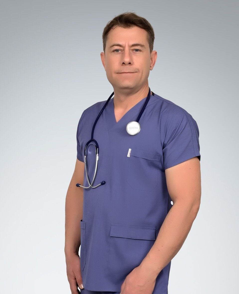 Formed Likralı Kumaş Erkek İndigo Mavisi Doktor Hemşire Forması