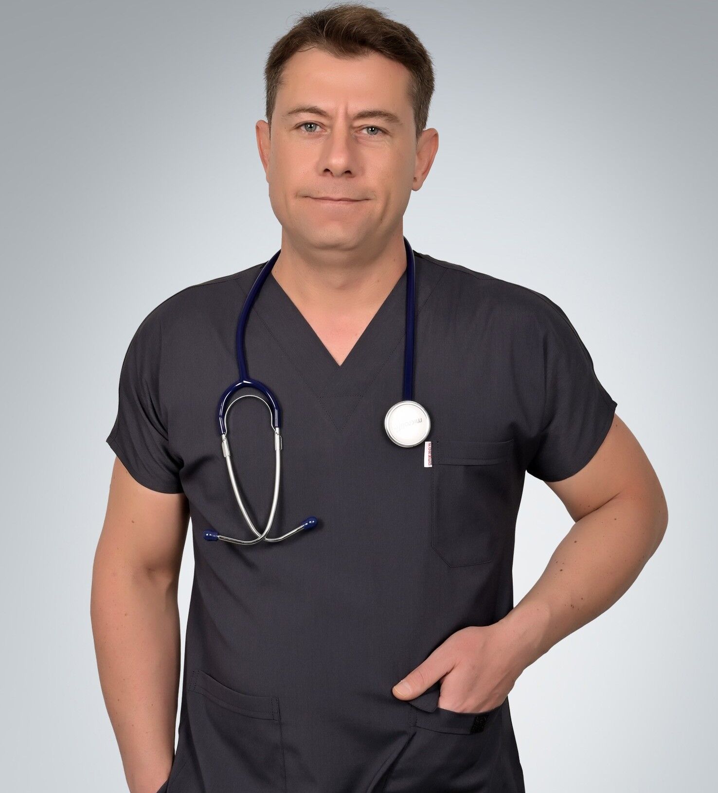 Formed Likralı Kumaş Erkek Antrasit Doktor Hemşire Forması