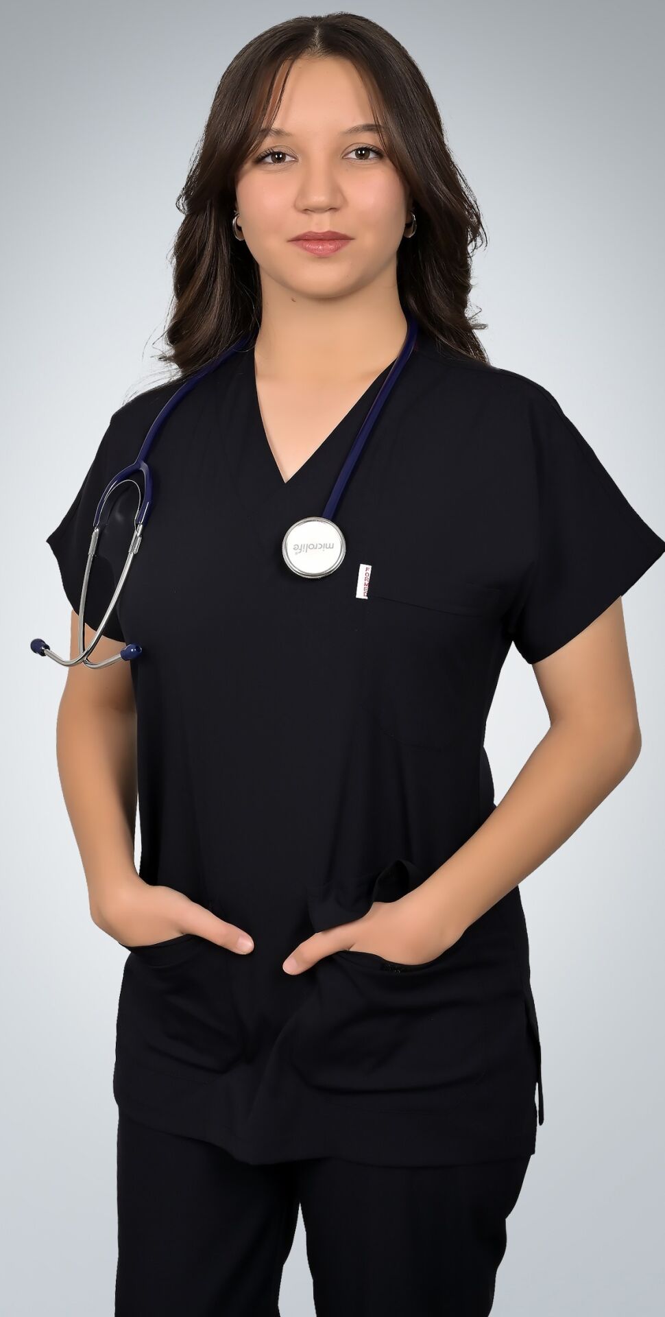 Formed Likralı Kumaş Unisex Koyu Lacivert Doktor Hemşire Forması