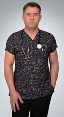 Formed Likralı Kumaş Unisex Yazı Desenli Üst